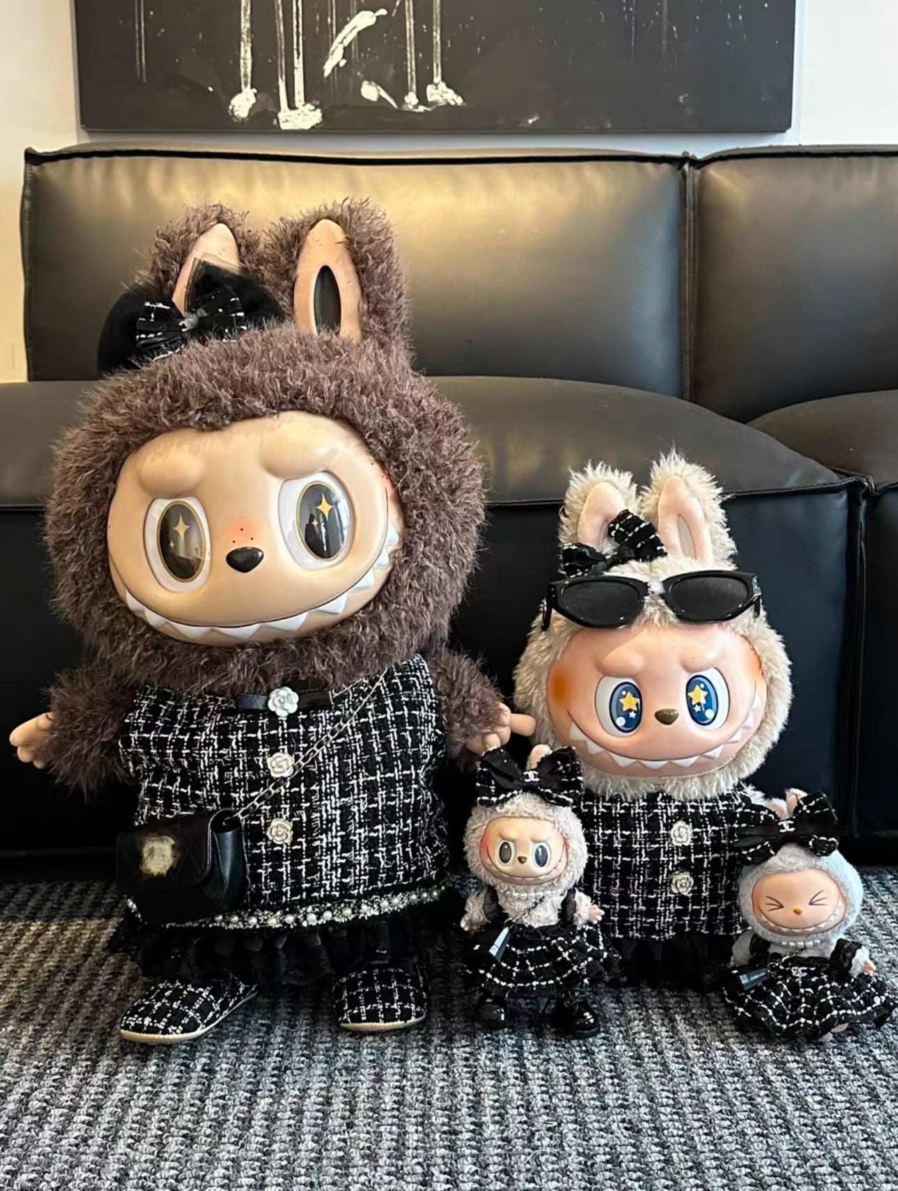 Labubu Zimomo Chanel Family Outfits(Handmade Design)